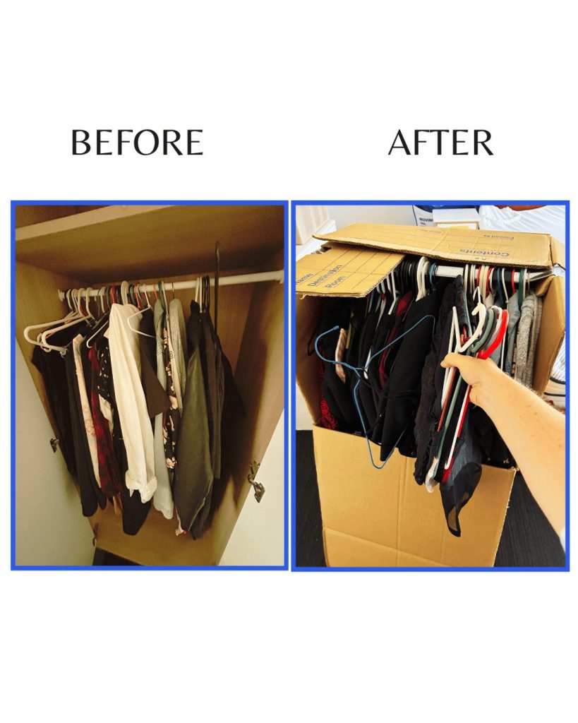 image-of-clothes-from-wardrobe-being-packed-into-hanging-clothes-box-with-before-and-after